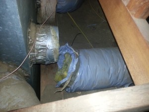 Loose duct in a residence.